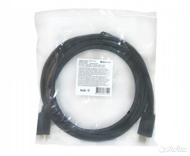 Кабель hdmi 2м, v1.4, Defender (87352)