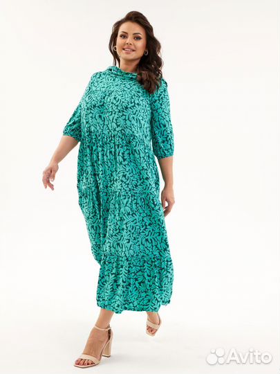 Женское летнее платье с капюшоном 52-60