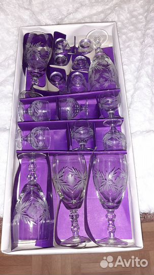 Подарочный набор хрустальные фужеры и рюмки