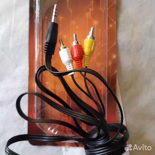 Кабель Jack 3,5 mm- 3RCA вилка