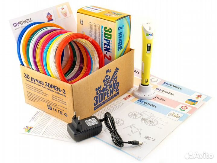 3D ручка 3DPen-2, пластик PLA и трафареты