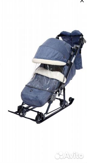 Санки-коляска Nika Детям 7-8К Синий джинс