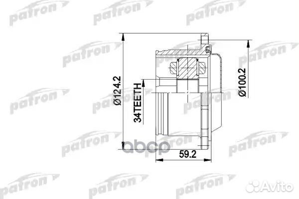 Шрус внутр.к-кт B34, D124.2, 8мм под болт WV