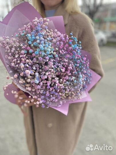 Букет радужной гипсофилы