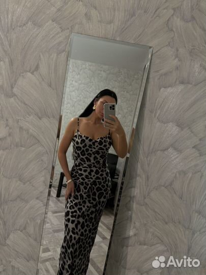Платье леопардовое макси