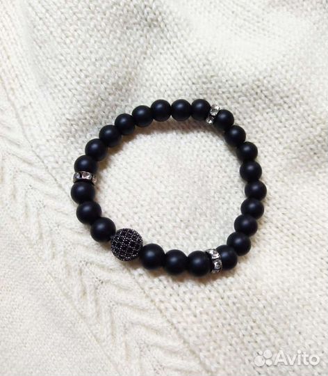 Браслет из черного агата