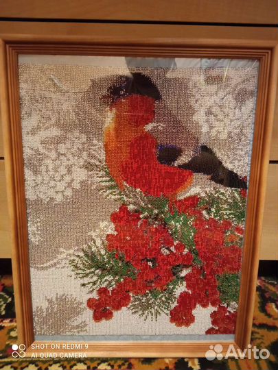 Снегирь бисером