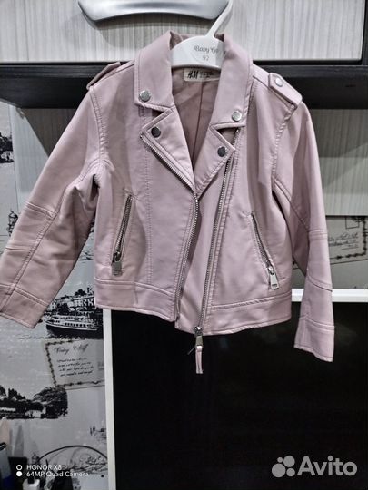 Кожаная куртка для девочки 104