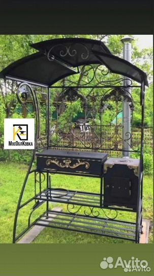 Мангал для дачи с крышей