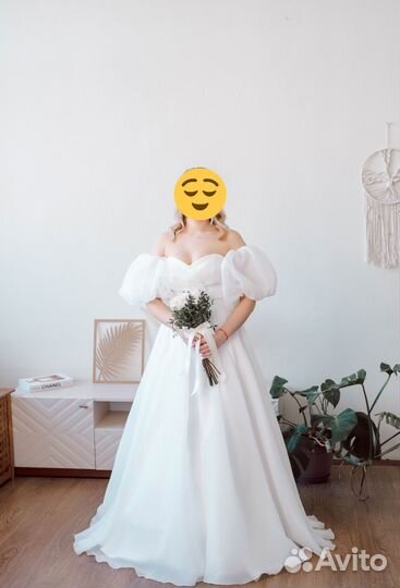 Свадебное платье 44 46 бу