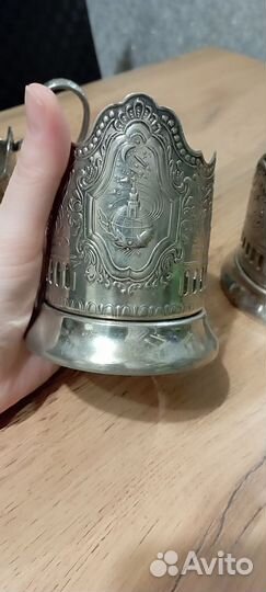 Подстаканник Спутник Космос Мельхиор СССР 1960