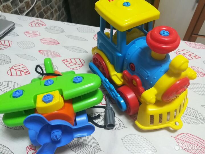 Паровоз и самолетик конструкторы Полесье