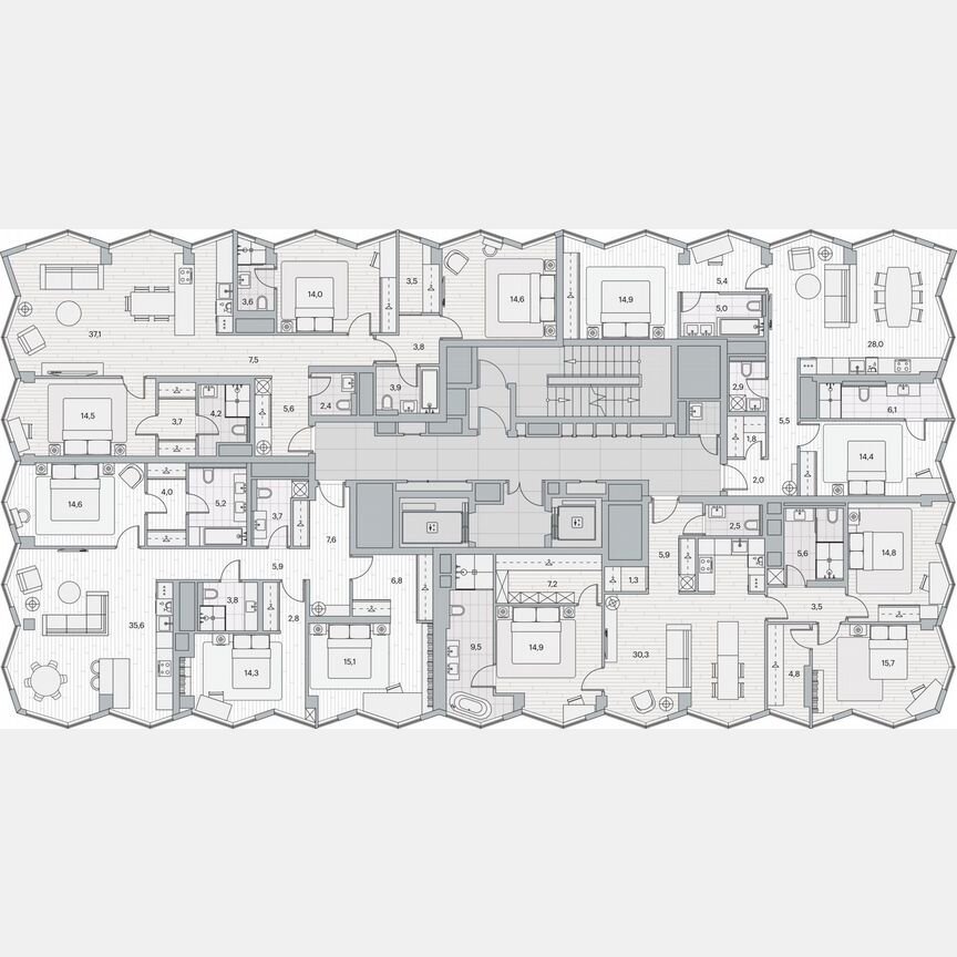 3-к. квартира, 114,9 м², 21/26 эт.
