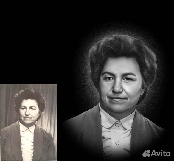 Ретушь фото для гравировки на памятниках