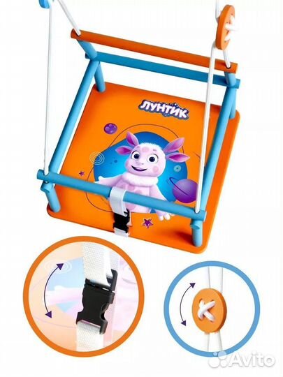 Детские деревянные качели с рисунком Moby Kids Ком