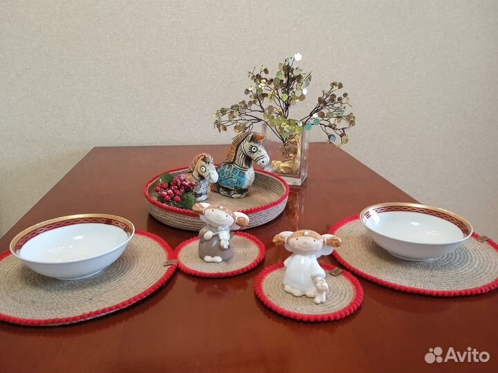 Салфетки сервировочные из джута handmade