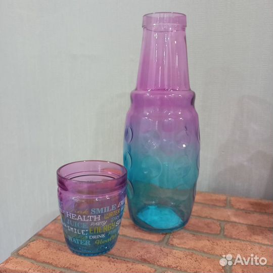 Бутылка графин для воды стеклянная
