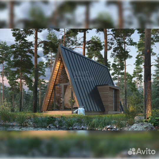 Дом A-Frame 10x4 под ключ. Проект Солафри