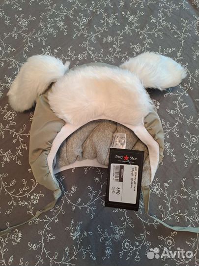 Детская теплая шапочка с ушками