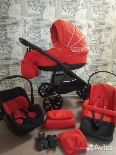 Коляска hoordi 3 в 1 (цвет красный) Торг