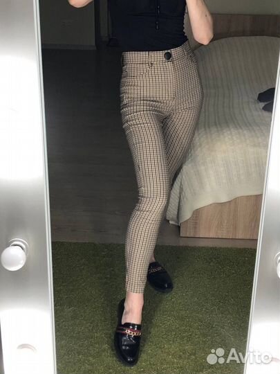 Брюки легинсы летние в клетку для девочки h&m