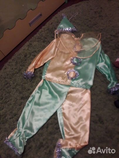 Новогодний костюм шут,клоун,петрушка,скоморох 5-6л