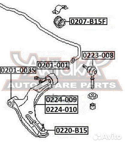 Рычаг передний правый 0224-009 asva