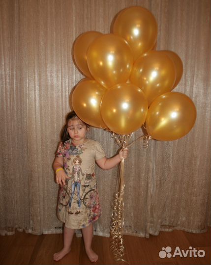 Воздушные шарики золото и серебро металлик