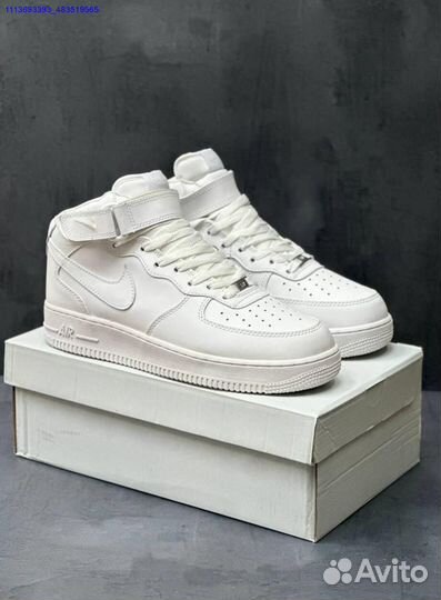 Nike Air Force 1 с мехом белые