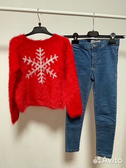 Сет для девочки 7 лет джинсы + джемпер