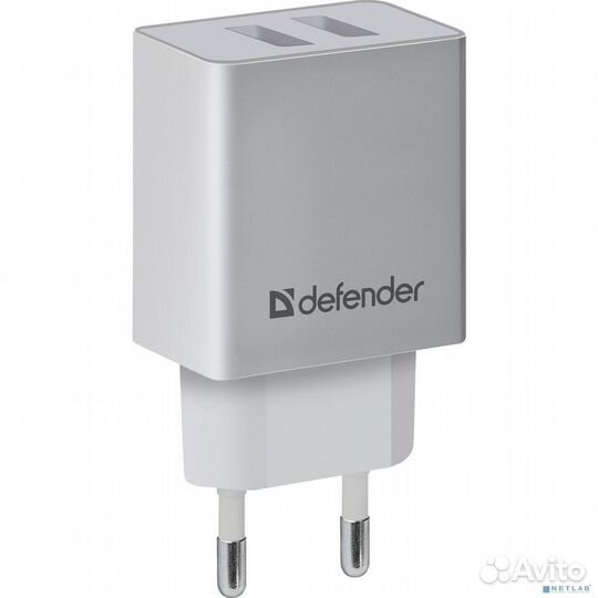 Defender Сетевой адаптер 2xUSB, 2.1А, белый (UPA-2