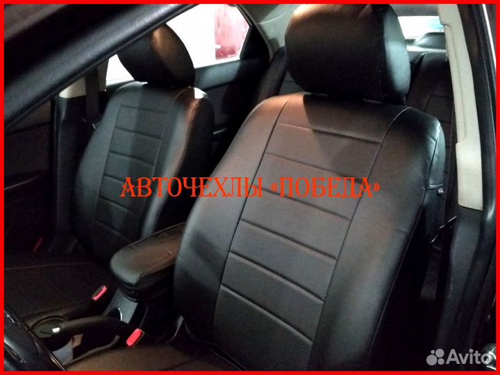 Чехлы Kia Cerato 2 из экокожи чёрные Классика