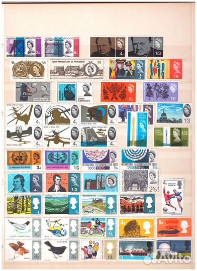 Почтовые марки Великобритании 1955/1966
