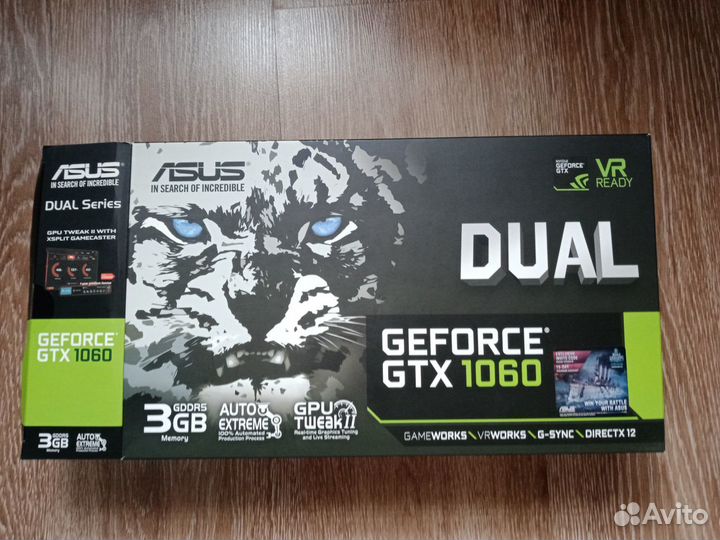 Видеокарта Nvidia GeForce Asus dual-GTX 1060 3GB