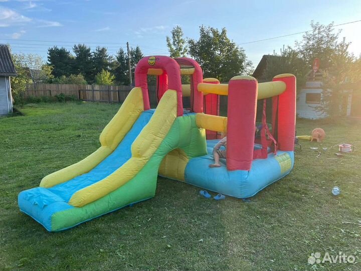 Детский надувной батут с горкой бу