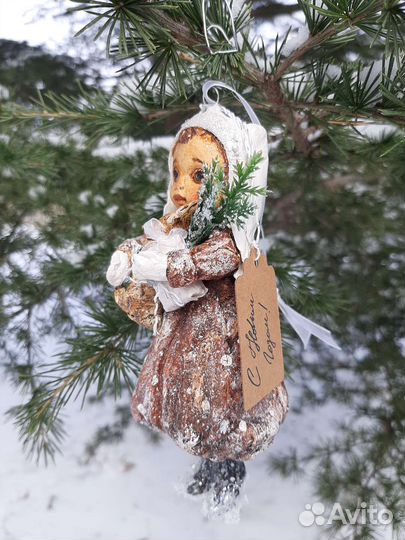 Ватная ёлочная игрушка. Авторская кукла в ед. экз