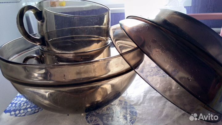 Посуда цветное стекло