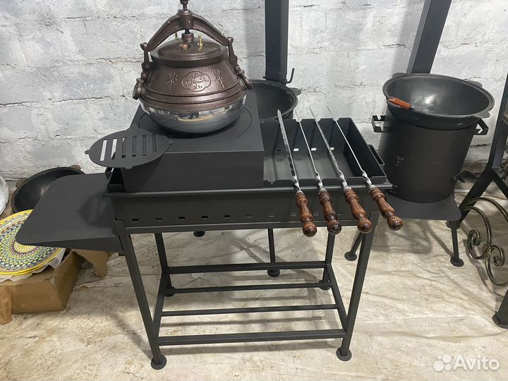 Мангал с печью под казан