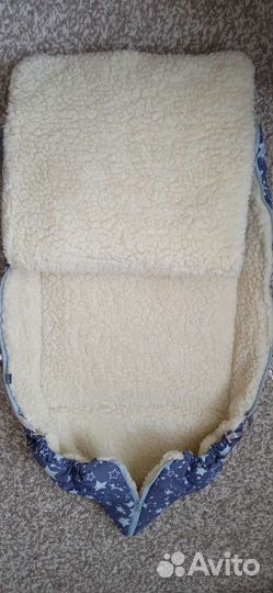 Зимний конверт в коляску на овчине