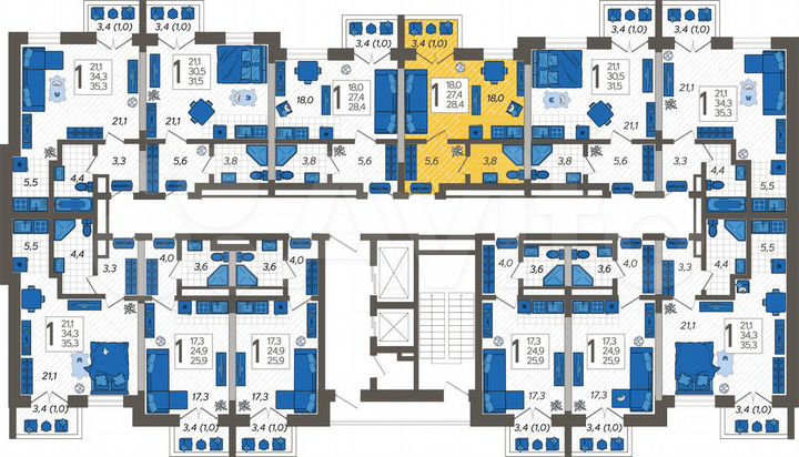 Квартира-студия, 28,4 м², 9/12 эт.