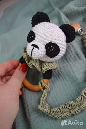 Вязаные погремушки грызунки на кольце