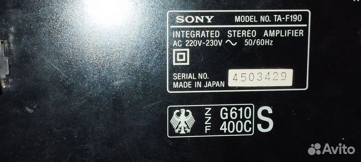 Усилитель Sony ta f190