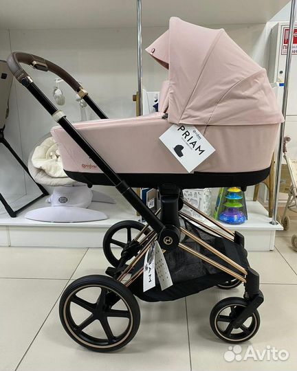 Новая Коляска 2в1 Cybex Priam Gold Peach Pink