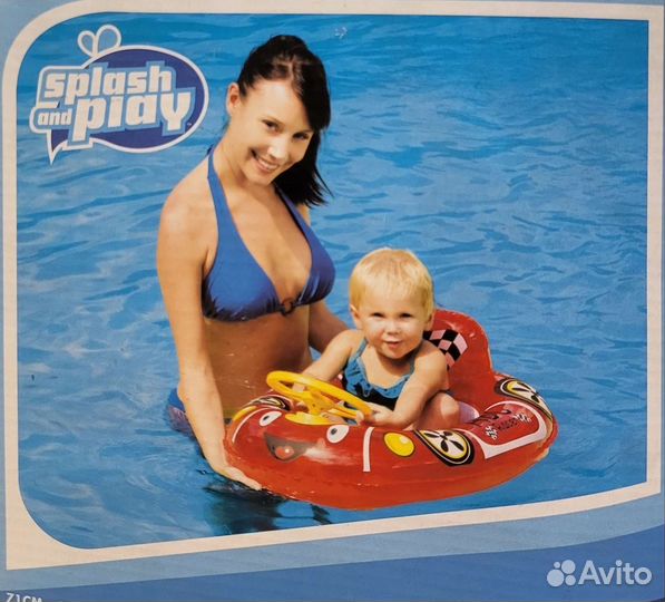 Круг для плавания(малышей)с сидением гоноч. машина