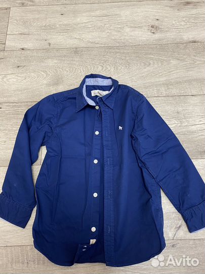 Рубашка для мальчика 116 синяя и черная