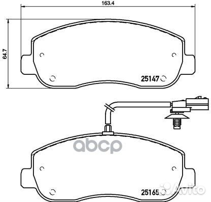 Колодки тормозные, передние P68062 Brembo