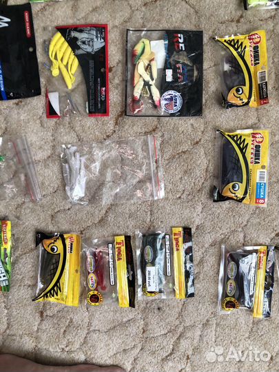 45 пачек силиконовых приманок