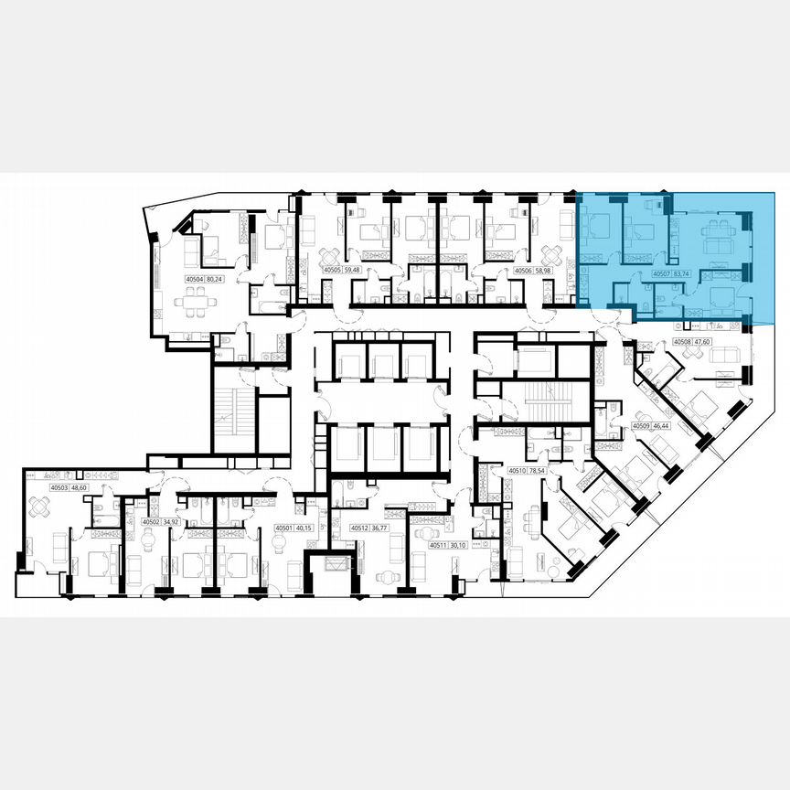 3-к. квартира, 84,1 м², 5/46 эт.