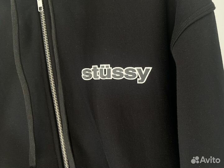 Зип худи Stussy черная оригинал