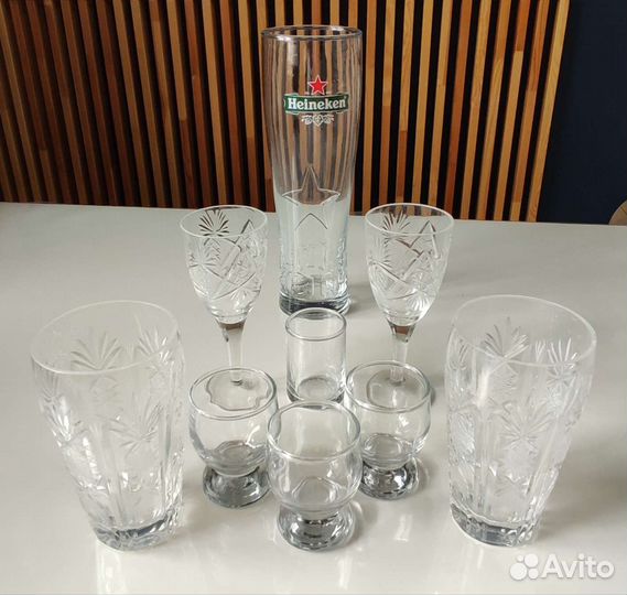 Набор рюмок коньяка стаканов пивной бокал